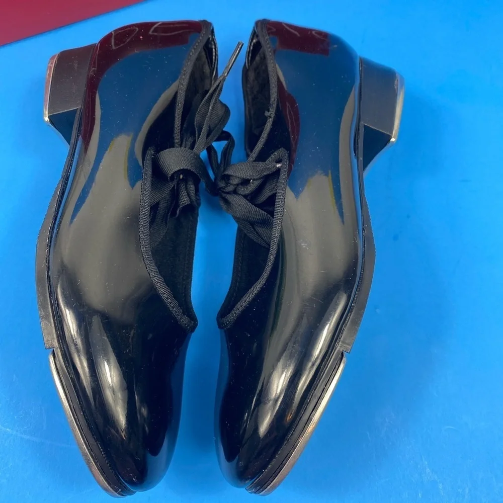 Capezio TeleTone Tap Dance Shoes Black Patent SIZE 7M